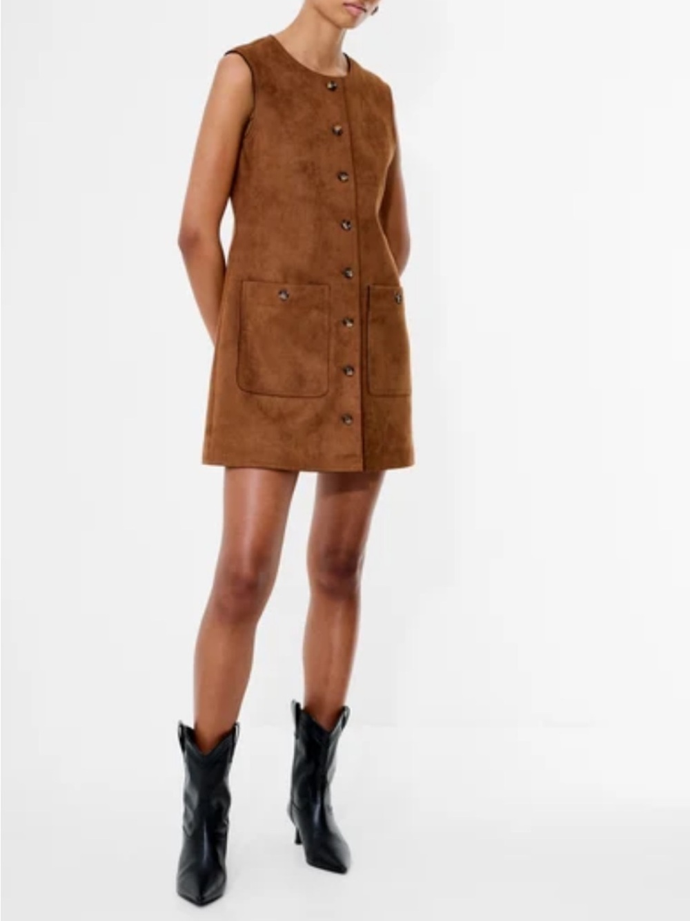 french connection laney faux suede mini dress